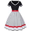 Polka Dots Retro Vintage 1950er Cocktailkleid Vintage Kleid Kleid Schlagkleid Knielang Übergröße Damen Erwachsene Kleid Sommer