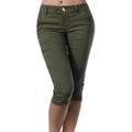 Damen Basic Capri-Shorts Hose Klassisch Capris Hose Büro / Geschäftlich Alltagskleidung Mikro-elastisch Einfarbig Mittlere Taillenlinie Schlank Grün Weiß Schwarz Blau Khaki S M L XL XXL