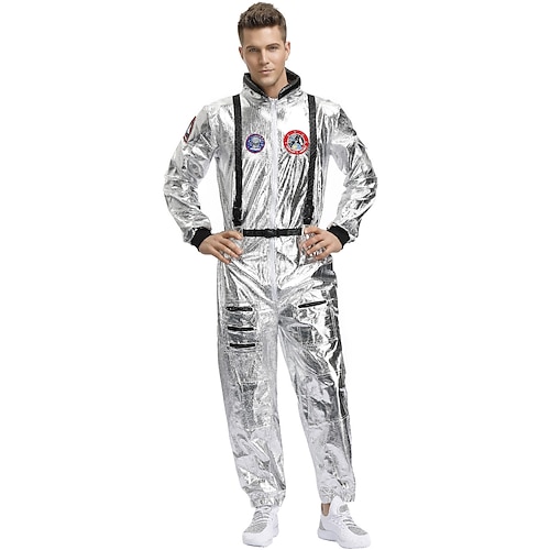 Karneval 2026 Astronaut Karneval Cosplay Kostüm Erwachsene Herren Damen Maskerade Junggesellinnenabschiedsparty Einfaches Karnevalskostüm Verkleiden Image