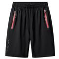 Herren Sportliche Shorts Aktive Shorts Stretch-Shorts Kordelzug Elastische Taille Tasche mit Reißverschluss Glatt Komfort Atmungsaktiv Kurz Casual Täglich Freizeit Sport Strassenmode Stilvoll Schwarz