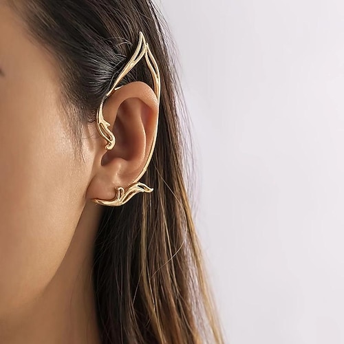 Gothic-Elfenohren-Cuffs für Frauen und Mädchen Süße Katzenohren-Wickelei Nicht-pierced Fake-Ohrringe für Cosplay-Party Knorpel-Ohr-Accessoires Schmuck Weihnachtsgeschenk Image