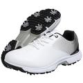 Herren Turnschuhe Lederschuhe Golfschuhe Wanderschuhe Sport Klassisch Brautkleider schlicht Sportlich Leder Atmungsaktiv Rutschfest Schnürsenkel SchwarzWeiß Schwarz Gelb