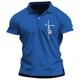 Herren Poloshirt Revers-Polo Grafik-Polo Polos mit Knöpfen Poloshirt aus Baumwolle Grafik-Drucke Kreuz Umlegekragen Schwarz Weiß Gelb Rote Marineblau Outdoor Strasse Kurzarm Bedruckt Bekleidung Sport