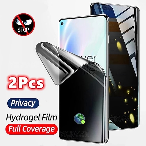 2 Stück Schutzfolie Für Samsung Galaxy S25 Ultra S25 Ultra Plus S24 Ultra Plus S23 S22 S21 S20 Plus Ultra Note 20 Ultra 10 Plus TPU-Hydrogel Datenschutz-Anti-Spy Anti-Blasen Anti-Fingerprint Ultra Image