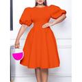Damen abendkleider Heimkehr-Kleid Cocktailkleid Rüschen Rundhalsausschnitt Kurzarm Midikleid kleid hochzeitsgast Geburtstag Schwarz Weiß Sommer Frühling