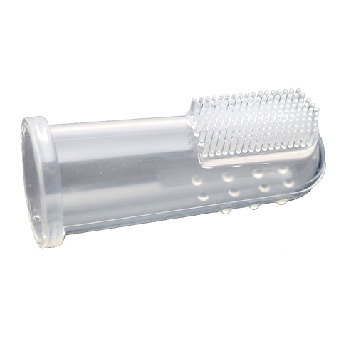 Haustier-Finger-Zahnbürste Silikon-Zahnbürste Welpen-Katzen-Finger-Bürsten-Finger-Haustierbedarf Image