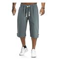 Herren Shorts Kurze Hosen Leinenshorts Kurze Hosen Sommer-Shorts Caprihose Kordelzug Glatt Sport Kurz Arbeit Täglich Leinen / Baumwoll Mischung Klassisch Casual / sportlich Schwarz Grün Schwarz