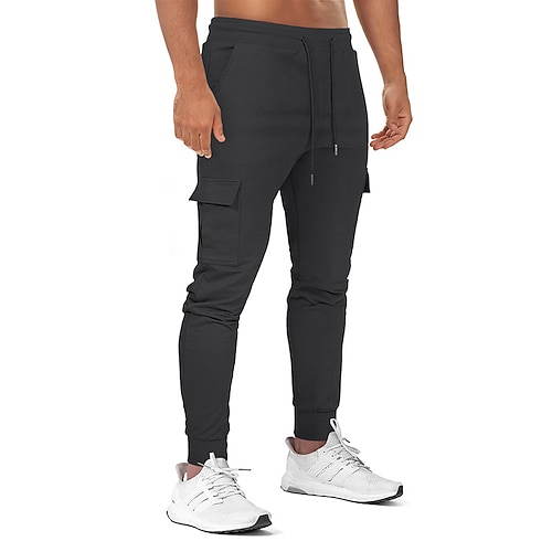Herren Jogginghose Trainingshose Jogginghose Jogger Hose Hosen Tasche Glatt Komfort Atmungsaktiv Outdoor Täglich Ausgehen Modisch Brautkleider schlicht Schwarz Armeegrün Image