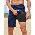 Herren Badehose Schwimmshorts Bademode Strandshorts Kurze Hosen Sport Ausgehen Wochenende Atmungsaktiv Schnelltrocknend Laufen Bequem Tasche Kordelzug Elastische Taille Glatt Knielänge Gymnastik