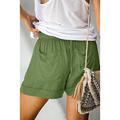 Damen Basic Casual Shorts Kurze Hosen Weite Hosen Ausgebeult Tasche Kurz Hose Täglich Festtage Mikro-elastisch Einfache Baumwollmischung Leicht Draussen Mittlere Taillenlinie Hellblau Weinrot Rosa