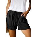 Damen Basic Casual Shorts Kurze Hosen Weite Hosen Ausgebeult Tasche Kurz Hose Täglich Festtage Mikro-elastisch Einfache Baumwollmischung Leicht Draussen Mittlere Taillenlinie Hellblau Weinrot Rosa