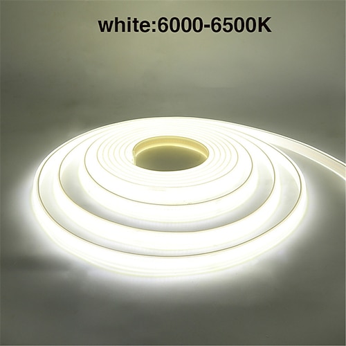 1m 2m 3M Flexible LED-Lichtleisten 288/ LEDs COB 8mm 1 Stück Warmweiß Weiß Netual Weiß LED Neonlichte Innen Party Wasserdicht 220-240 V Image