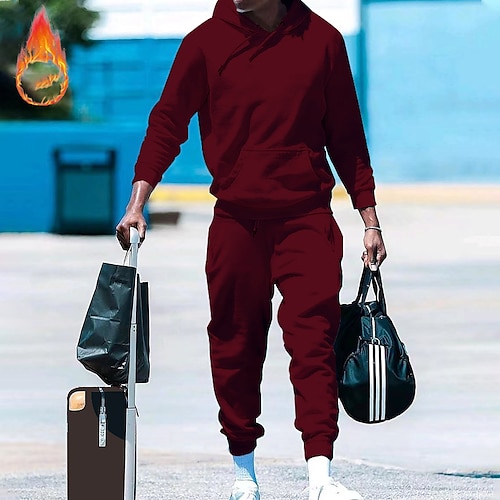 Herren Trainingsanzug Jogginganzug 2 teilig Sportlich Langarm warm Atmungsaktiv Feuchtigkeitsableitung Fitness Laufen Joggen Sportbekleidung Sportkleidung Einfarbig Schwarz Weiß Gelb Image
