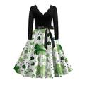 Cocktailkleid im Vintage-Stil der 50er Jahre, Vintage-Kleid, A-Linien-Kleid, Teekleid, ausgestelltes Kleid, knielang, Damen-A-Linie, Saint Patrick's Day, Homecoming-Kleid für den Alltag