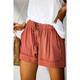 damen shorts kordelzugtasche uni alltag normal sommer grün schwarz pink orange rot