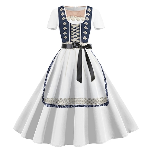 Halloween Oktoberfest Kleid Dienstmädchen Bayerisch Deutsch München Wiesn Damen Stoff im traditionellen Stil Image