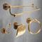 Multifunktions-Badezimmer-Accessoire-Set aus Aluminium, inklusive Badezimmer-Doppelhandtuchhalter, Toilettenpapierhalter, Handtuchring und Kleiderhaken, Wandmontage, 4-tlg