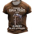 God is My Father Daily Designer Herren Street Style 3D-Druck T-Shirt T-Shirt Sport Outdoor Urlaub Ausgehen T-Shirt Schwarz Marineblau Braun Kurzarm Rundhalsshirt Frühlings- und Sommerkleidung