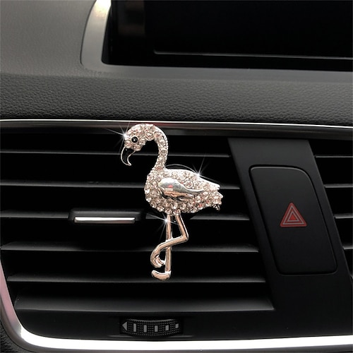 auto lufterfrischer legierung diamant luftauslass flamingo aroma diffusor auto innen parfüm clip high end auto inter zubehör Image