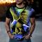 Herren Tiermotiv Adler T Shirt Kurzarm T-Shirt 3D-Druck Rundhalsausschnitt Hemd Sport Mode Sportbekleidung Outdoor Urlaub Straße Gelb Blau Staubiges Blau Sommer Frühling Bekleidung S M L XL XXL XXXL