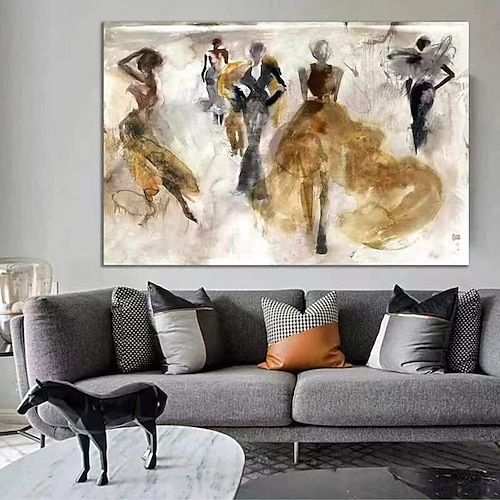 Hang-Ölgemälde Handgemalte Horizontal Abstrakt Menschen Klassisch Modern Ohne Innenrahmen (ohne Rahmen) Image
