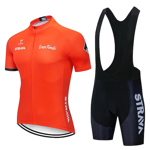 Radtrikot Strava Radtrikot Kurzarm-Set Maillot Ciclismo Uniformes schnell trocknende Radbekleidung MTB-Trikot (Farbe: C4, Größe: L) Image
