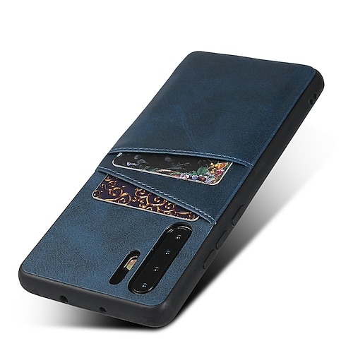 Handy Hülle Handyhüllen Für Huawei P30 P30 Pro P30 Lite P20 Pro P20 lite Mate 30 Mate 30 Pro Rückseite Ledertasche Kreditkartenfächer Feste Farbe PU-Leder Image