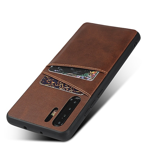 Handy Hülle Handyhüllen Für Huawei P30 P30 Pro P30 Lite P20 Pro P20 lite Mate 30 Mate 30 Pro Rückseite Ledertasche Kreditkartenfächer Feste Farbe PU-Leder Image