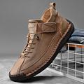 Herren Freizeitschuhe für Herren Handgefertigte Schuhe Wanderschuhe Vintage Brautkleider schlicht Outdoor Täglich Leder Warm Körpergröße erhöhen Komfortabel Schnürsenkel Schwarz Blau Braun Winter