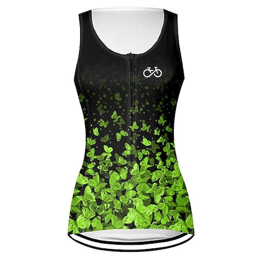 Damen Fahrradweste Radtrikot Grafik Schmetterling Ärmellos Fahhrad Weste / Gilet Trikot Oberteil mit 3 Gesäßtaschen Mountainbike MTB Straßenradsport Schnelltrocknend Rückentasche Image