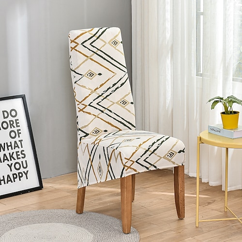 Elastische Esszimmerstuhlbezüge Stuhlhussen xl/übergroß, abnehmbarer, waschbarer, weicher Spandex mit hoher Rückenlehne, großer Stuhlbezug, Schonbezug für Esszimmer, Küche, Hoteltisch, Bankett Image