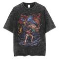 One Piece Boa Hancock Affe D. Ruffy T-Shirt-Ärmel Übergroßes Acid Washed T-Shirt Bedruckt Grafik T-Shirt Für Paar Herren Damen Erwachsene Säurewäsche Casual