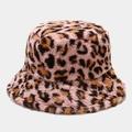 neue winter eimer hüte flauschige pelz männer frauen panama hut mode warme fischer kappe mehrfarbige leopard gedruckt hut