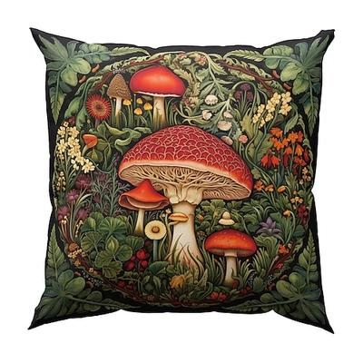 Doppelseitiger Kissenbezug, 1 Stück, Fantasy-Pilz, weich, dekorativ, quadratisch, Kissenbezug für Schlafzimmer, Wohnzimmer, Sofa, Couch, Stuhl