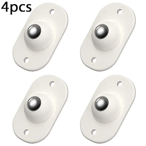 4/12 Stück selbstklebende Lenkrollen, Mini-Schwenkräder, Edelstahlpaste, Universalrad, 360-Grad-Drehung, klebrige Riemenscheibe für Mülleimer, Boden, Aufbewahrungsbox, Möbel, Mülleimer Image