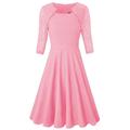 elegantes Vintage-Kleid im klassischen 50er-Jahre-Stil, A-Linien-Kleid, ausgestelltes Kleid, Weihnachtsparty-Kleid, Midi-Kleid für Damen, Valentinstag, Teeparty, lässiges Alltagskleid