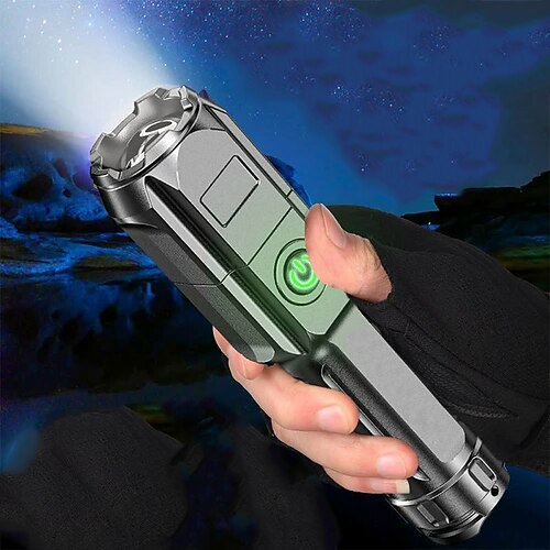 LED-Taschenlampe USB super hell zoombare usb wiederaufladbare t6 taktische Taschenlampe für Camping Wandern Angeln Outdoor-Jagd 3,7 V Image