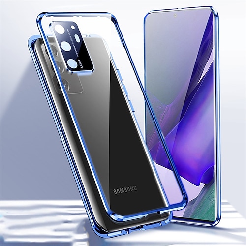 Handy Hülle Handyhüllen Für Samsung Galaxy S26 Ultra Plus S25 S24 S23 S22 S21 Ultra Plus Magnetische Adsorption Stoßrahmen Magnetisch Vollschutz Einfarbig Gehärtetes Glas Metall Image