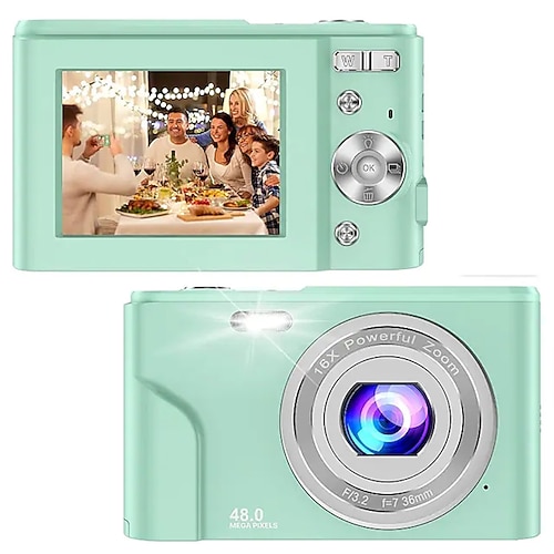 Digitale Kamera 1080P 48 Megapixel Vlogging Kamera mit 16x digitalem Zoom kompakte tragbare Mini Kameras für Anfänger Geburtstag Valentinstag Geschenk Image
