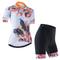 21Grams Damen Radtrikot mit Radhose kurz Trägern fahrradbekleidung set Radtrikot mit Radhose fahrradbekleidung set Kurzarm MTB Mountain Rennrad Weiß Schwarz Grün Graphic Blumen Pflanzen Fahhrad