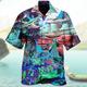 Herren Hemd Hawaiihemd Sommerhemd Camp-Shirt Grafik-Shirt Aloha-Shirt Blumen Landschaft Umlegekragen Rote Blau Purpur Grün Regenbogen Print Casual Täglich Kurzarm Button-Down Bedruckt Bekleidung