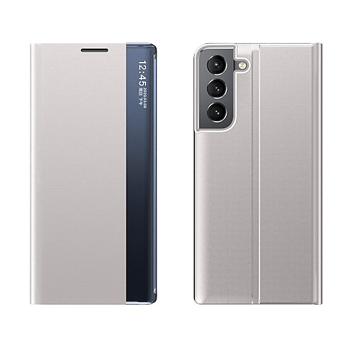 Handy Hülle Handyhüllen Für Samsung Galaxy S25 S24 S23 S22 S21 FE S21 Ultra Plus A72 Ganzkörperhülle Automatisches Schlafen / Aufwachen Magnetischer Flip Ständer Einfarbig TPU PU-Leder Image
