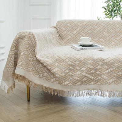 Sofa-/Couchbezug, Baumwolle, Sofaüberzüge, Sofahandtuchdecke, Sofaüberwürfe, Bezüge für Kissen, Couch, Couchbezug für Hunde, Möbelschutzbezug mit Quaste Image