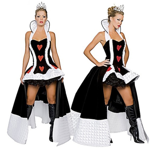 Kleid Cosplay Kostüm Herzkönigin Rote Königin Sexy Kostüm Erwachsene Damen Karneval Party Leistung Verkleiden