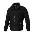 Herren Bomberjacke Jacke Sport Jacke Outdoor Sport Windundurchlässig Warm Winter Einfarbig Militär Taktisch Ständer Standard Schwarz Armeegrün Rote Blau Khaki Jacken