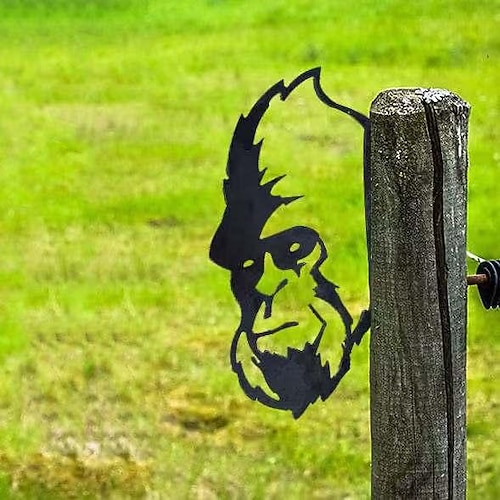 Tier-Metall-Gartenkunst-Dekoration, lustige guckende Kuh, Metall-Wandskulpturen, wetterfest, Schmiedeeisen, Kunst-Kuhschild, Outdoor-Garten, Bauernhaus-Dekoration, Kuh-Wanddekoration