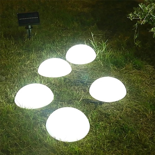 LED-Solar-Rasen 5-in-1-LED-Solarleuchten Hemisphäre Solar-Gartenhofleuchte wasserdicht im Freien für Weg, Villa, Bodenlandschaft Image