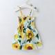 Sommermädchenkleid mit Blumenmuster, bedrucktes Kinderkleid, Babykleid