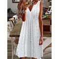 Damen Midikleid Weißes Kleid Freizeitkleid Trägerkleid Boho-Kleid Basic Klassisch Lässig Outdoor Täglich Normale Passform Einfach Ärmellos V-Ausschnitt Schwarz Weiß Rosa Grün Sommer Frühling
