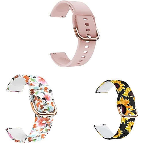 3 Pack Uhrenarmband für Garmin Forerunner 255S Music Veranstaltungsort 2S Vivoactive 4S VivoMove 3S Weiches Silikon Ersatz Gurt Schnellspanner 18mm Sportarmband Armband Image